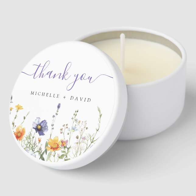 Wildflower Wedding Mini Candle Favors (Corner)