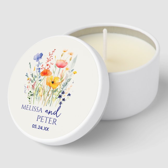 Wildflower Wedding  Mini Candle Favors (Corner)