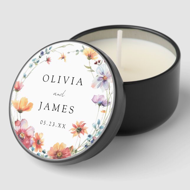 Wildflower Wedding Mini Candle Favors (Corner)