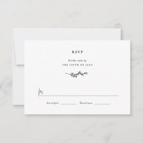 Wildflower Wedding Modern RSVP Card