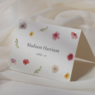 Wildflower Wedding Name Place Card DIY