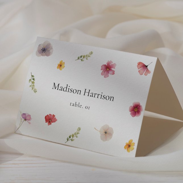 Wildflower Wedding Name Place Card DIY (Creator Uploaded)