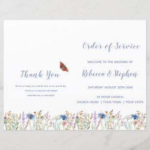 Wildflower Wedding Order of Service