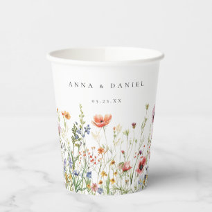 Wildflower Wedding Paper Cups