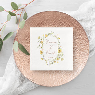 Wildflower Wedding Paper Dinner Napkins