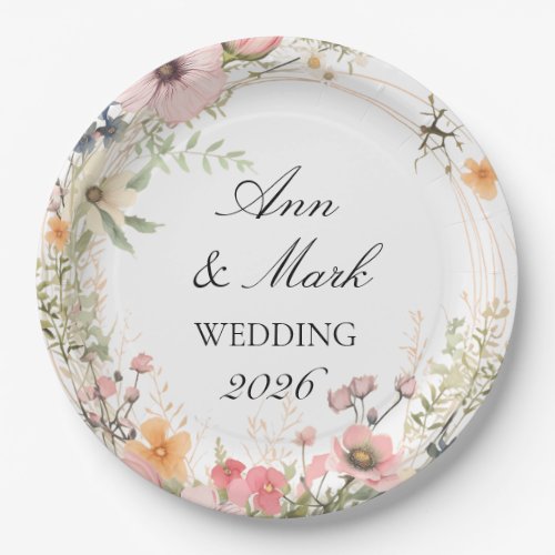 Wildflower Wedding Paper Plates