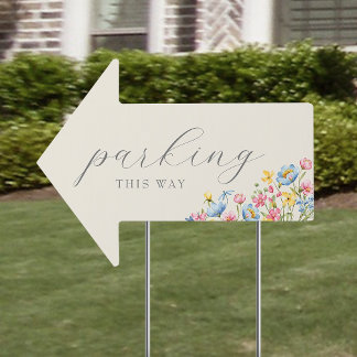 Wildflower Wedding Parking Sign