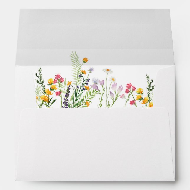 Wildflower Wedding Personalized Envelope (Back (Bottom))
