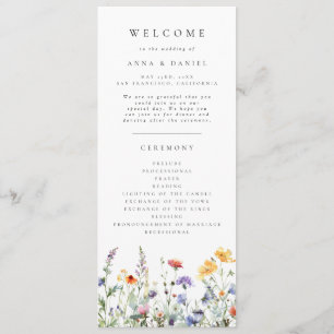 Wildflower Wedding Program