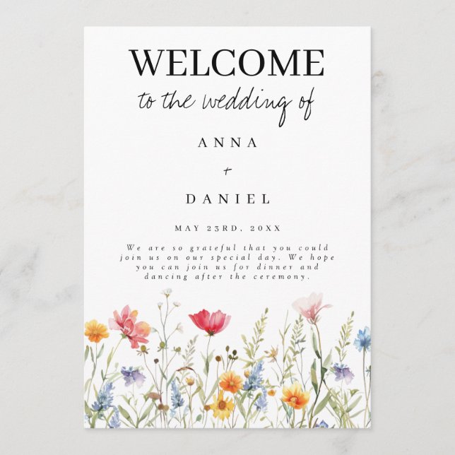 Wildflower Wedding Program (Front)