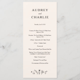 Wildflower Wedding Program