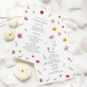 Wildflower Wedding Program