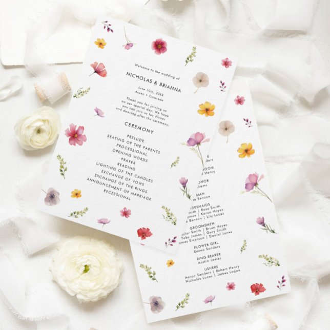 Wildflower Wedding  Program (Creator Uploaded)