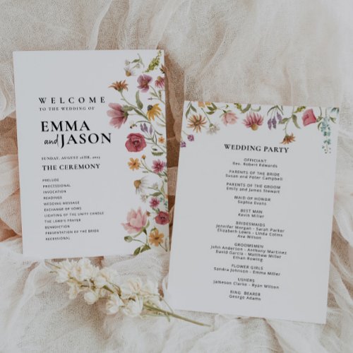 Wildflower Wedding Program 