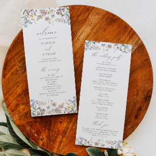 Wildflower Wedding Program Floral Order of Service