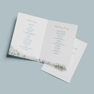 Wildflower Wedding Program Template Editable