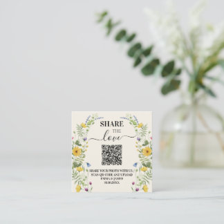 Wildflower Wedding Qr Code Photo Enclosure Card