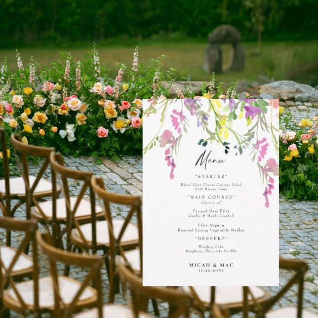 Wildflower Wedding Reception Menu (Creator Uploaded)