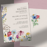 Wildflower Wedding Reception Only Country Floral Invitation<br><div class="desc">Wildflower wedding reception only invitation with watercolor wild flowers. This rustic country botanical design has a pretty border of wildflowers including daisy poppy cornflower coneflower buttercup seedhead and clover. An elegant modern floral with bohemian garden theme. Please browse my store in the Wildflower Charm collection,  for matching items.</div>