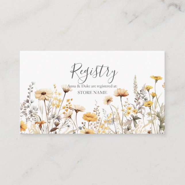 Wildflower Wedding Registry  Enclosure Card (Front)