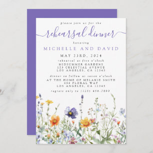 Wildflower Wedding Rehearsal Dinner Invitation