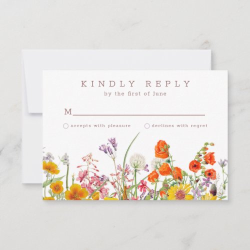 Wildflower Wedding Response Card