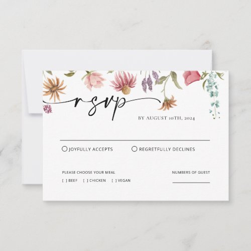 Wildflower Wedding RSVP Card