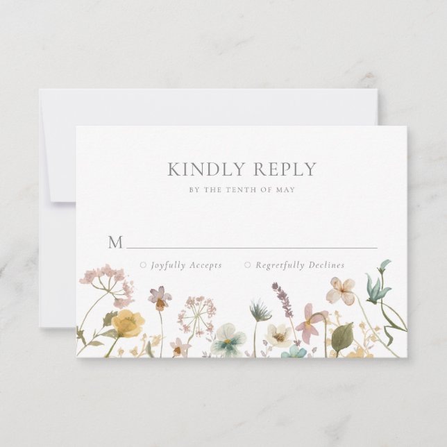 Wildflower Wedding RSVP Card (Front)