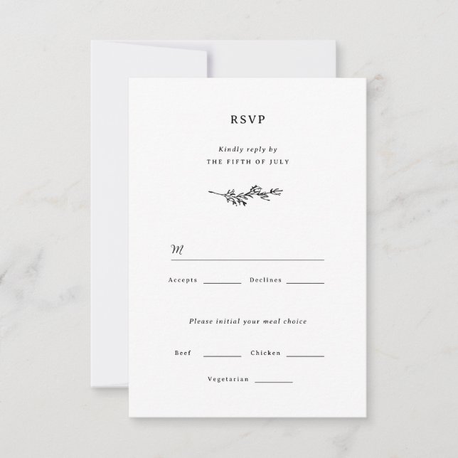Wildflower Wedding RSVP Card (Front)