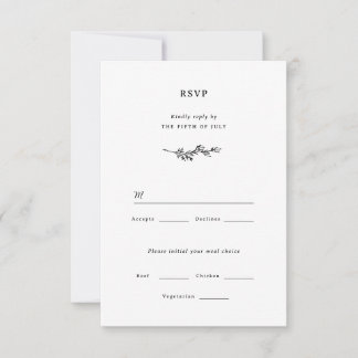 Wildflower Wedding RSVP Card