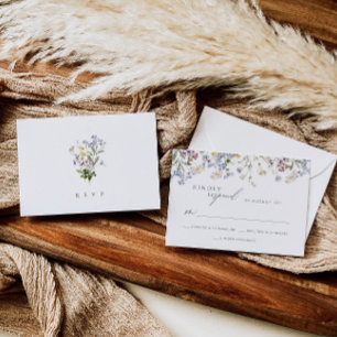 Wildflower Wedding RSVP Card Floral Response Card 
