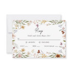 Wildflower Wedding RSVP Meal Choice Enclosure Card