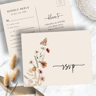 Wildflower Wedding RSVP Postcard