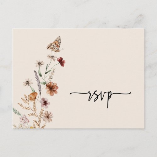 Wildflower Wedding RSVP Postcard