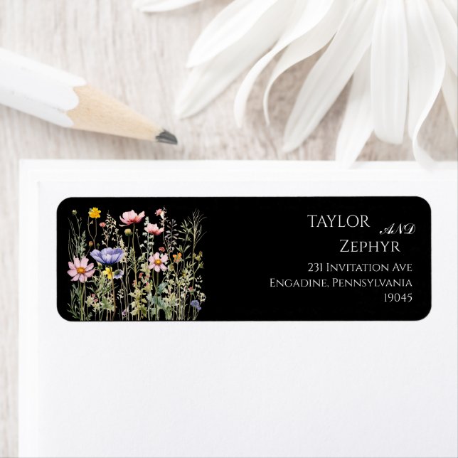 Wildflower  Wedding RSVP Return Address  Label (Insitu)