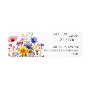 Wildflower Wedding RSVP Return Address Label