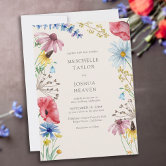 Wildflower Wedding Rustic Country Wild Flowers All In One Invitation
