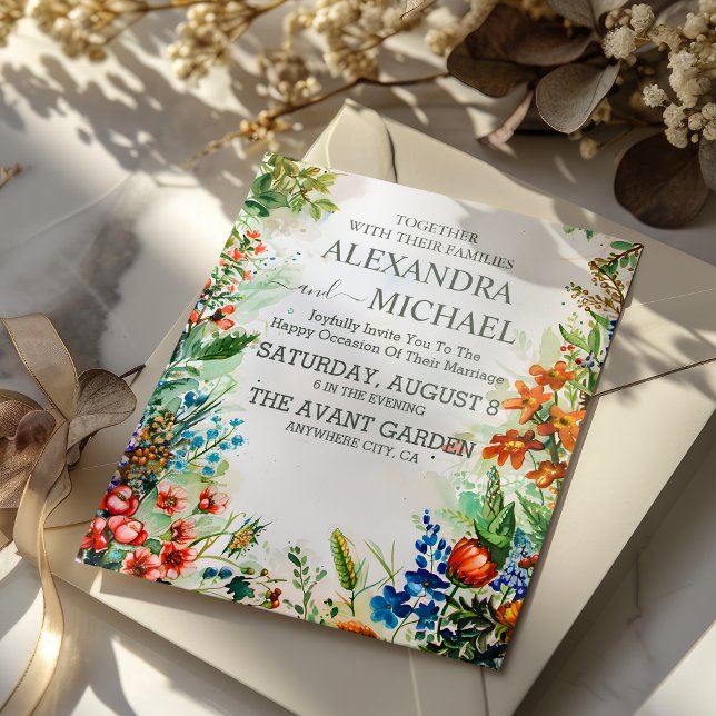 Wildflower Wedding Rustic Country Floral Invitation (Creator Uploaded)