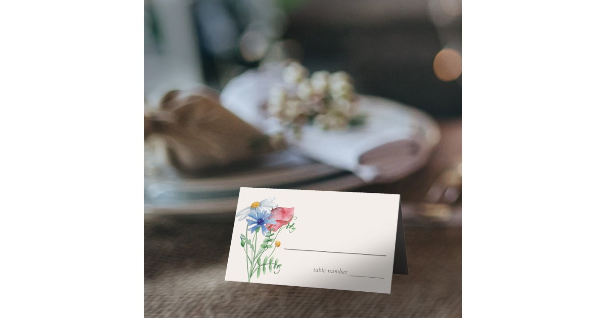 Wildflower Wedding Rustic Country Flowers Place Card