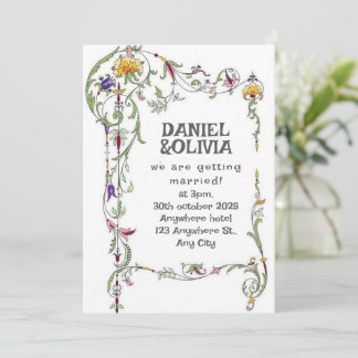 Wildflower Wedding Rustic Country Wild Flowers Invitation