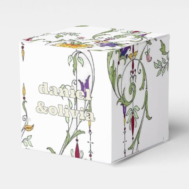 Wildflower Wedding Rustic Country Wild Flowers Wed Favor Boxes (Front Side)