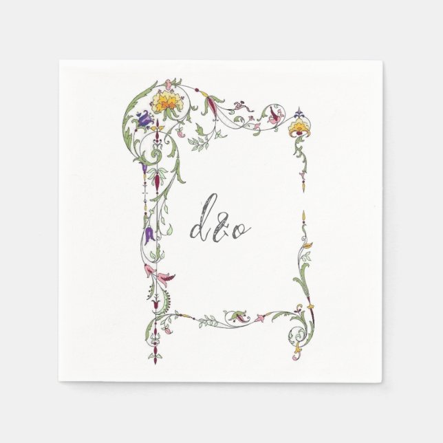 Wildflower Wedding Rustic Country Wild Flowers Wed Napkins (Front)