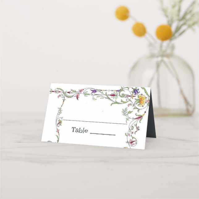 Wildflower Wedding Rustic Country Wild Flowers Wed Place Card (Front)