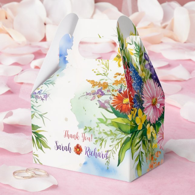 Wildflower Wedding, Rustic Floral Thank You & Favor Boxes (Wedding)