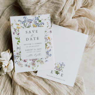 Wildflower Wedding Save the Date Floral Boho