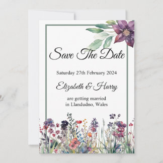 Wildflower Wedding Save The Date Invitation