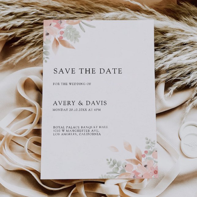 Wildflower Wedding Save the Date Invitation (Wildflower Wedding Save the Date Invitation)