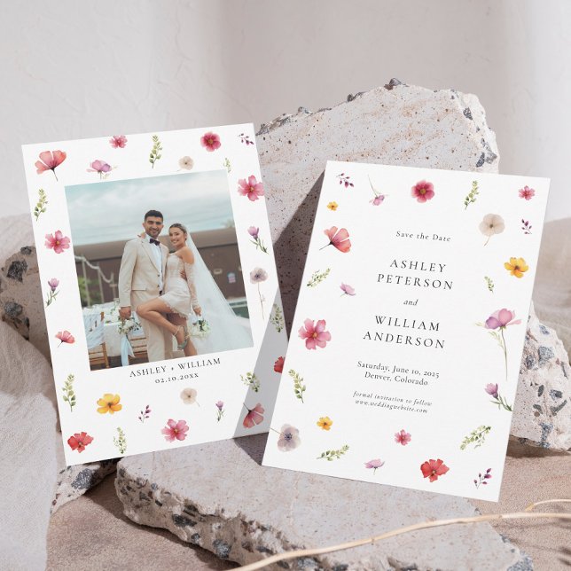 Wildflower Wedding Save the Date Photo Invitation (Creator Uploaded)