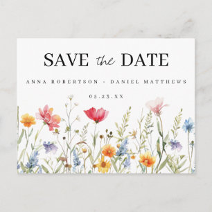 Wildflower Wedding Save the Date Postcard