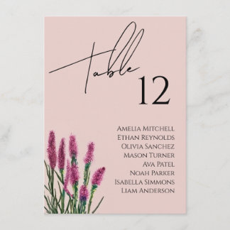 Wildflower Wedding Seating Chart Card